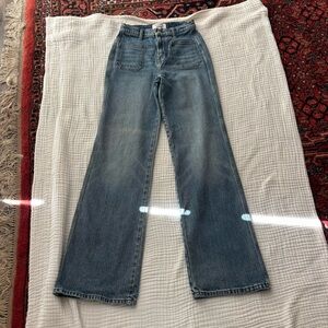 REFORMATION JEANS Alyssa High Rise Wide Leg Long Jeans Merritt wash size 25